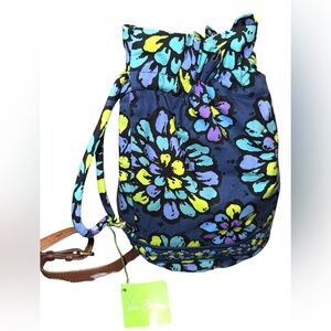 Vera Bradley “Blue Indigo Pop”  Floral Ditty NWT Wet bag, beach, swim